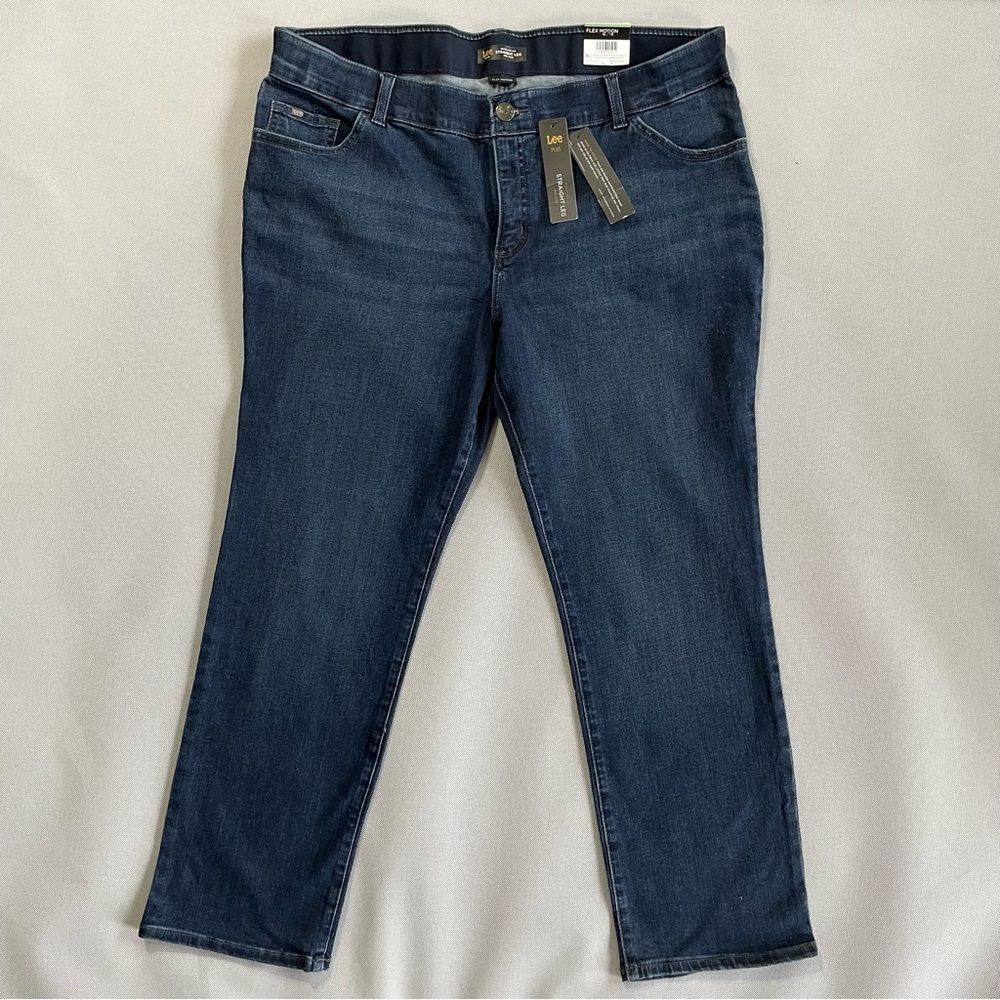 Lee Flex Motion Regular Fit Straight Leg Mid Rise NWT Jeans Size 20W Petite